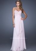 Picture of: Empire Waist Prom Dress with Tiered Skirt and Jeweled Lace in Pink, Style: 20066, Detail Picture 3