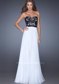 Picture of: Long Chiffon Prom Dress with Belt and Sweetheart Neck in White, Style: 20068, Detail Picture 3