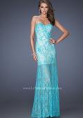 Picture of: Lace Prom Gown with Jewels and Sweetheart Neckline in Blue, Style: 20075, Main Picture