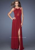 Picture of: Net Jersey Prom Dress with Criss Cross Straps in Red, Style: 20092, Main Picture