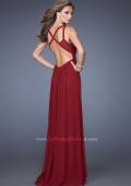 Picture of: Net Jersey Prom Dress with Criss Cross Straps in Red, Style: 20092, Back Picture