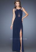 Picture of: Net Jersey Prom Dress with Criss Cross Straps in Blue, Style: 20092, Detail Picture 2