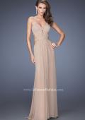 Picture of: Strapless Mini Dress with Floor Length Skirt Overlay in Nude, Style: 20094, Main Picture