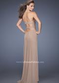 Picture of: Strapless Mini Dress with Floor Length Skirt Overlay in Nude, Style: 20094, Back Picture