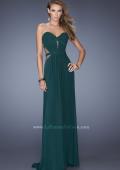 Picture of: Strapless Mini Dress with Floor Length Skirt Overlay in Green, Style: 20094, Detail Picture 2