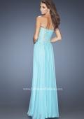 Picture of: Drop Waist Long Chiffon Prom Dress with Jeweled Lace in Blue, Style: 20108, Back Picture