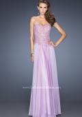 Picture of: Drop Waist Long Chiffon Prom Dress with Jeweled Lace in Purple, Style: 20108, Detail Picture 1