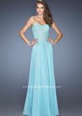 Picture of: Drop Waist Long Chiffon Prom Dress with Jeweled Lace in Blue, Style: 20108, Detail Picture 2