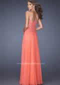 Picture of: Drop Waist Long Chiffon Prom Dress with Jeweled Lace in Orange, Style: 20108, Detail Picture 3