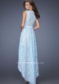 Picture of: High-Low Skirt Prom Dress with Illusion Lace in Blue, Style: 20113, Back Picture