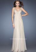 Picture of: Long Empire Waist Chiffon Prom Gown with Crystal Beads in Nude, Style: 20122, Main Picture