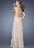 Picture of: Long Empire Waist Chiffon Prom Gown with Crystal Beads in Nude, Style: 20122, Back Picture