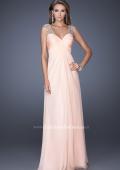 Picture of: Long Empire Waist Chiffon Prom Gown with Crystal Beads in Pink, Style: 20122, Detail Picture 1