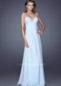 Picture of: Long Empire Waist Chiffon Prom Gown with Crystal Beads in Blue, Style: 20122, Detail Picture 2
