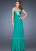 Picture of: Fitted Prom Dress with Layered Skirt and Pleated Bodice in Green, Style: 20129, Main Picture