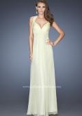 Picture of: Empire Waist, V Neck Gown with Ruched Bodice in Yellow, Style: 20134, Main Picture