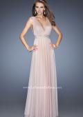 Picture of: V Neck Vintage Inspired Prom Dress with Pleated Bodice in Pink, Style: 20149, Main Picture