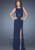 Picture of: Modern Jersey Prom Dress with Side Leg Slit in Blue, Style: 20151, Main Picture