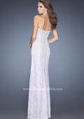 Picture of: Lace Prom Dress with Sweetheart Neckline and Side Slit in White, Style: 20165, Back Picture