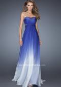 Picture of: Ombre Chiffon Prom Dress with Criss Cross Ruched Bodice in Blue, Style: 20167, Detail Picture 1