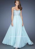Picture of: Natural Waist Chiffon Prom Dress with Stones and Jewels in Blue, Style: 20168, Main Picture