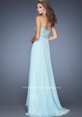 Picture of: Natural Waist Chiffon Prom Dress with Stones and Jewels in Blue, Style: 20168, Back Picture
