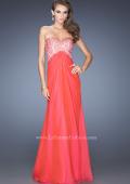 Picture of: Long Chiffon Prom Dress with Sheer Detail and Jewels in Blue, Style: 20169, Main Picture