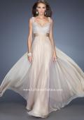 Picture of: Long Prom Gown with Chiffon Skirt and Gathered Waist in Nude, Style: 20203, Main Picture