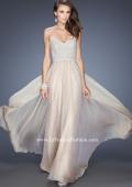 Picture of: Long Chiffon Prom Gown with Pearls and Rhinestones in Nude, Style: 20211, Main Picture