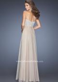 Picture of: Long Chiffon Prom Gown with Pearls and Rhinestones in Nude, Style: 20211, Back Picture