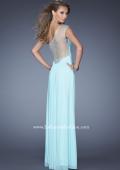 Picture of: Net Jersey Prom Dress with Criss Cross Ruched Bodice in Blue, Style: 20384, Back Picture