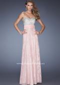 Picture of: Lace Prom Gown with Iridescent Jewel Detailing in Pink, Style: 20385, Detail Picture 1