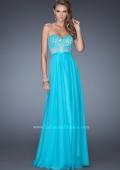 Picture of: Long Sweetheart Prom Dress with Lace and Matching Jewels in Blue, Style: 20393, Detail Picture 1