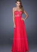 Picture of: Long Sweetheart Prom Dress with Lace and Matching Jewels in Pink, Style: 20393, Detail Picture 2