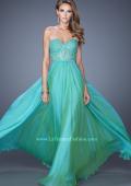 Picture of: Long Sweetheart Prom Dress with Lace and Matching Jewels in Green, Style: 20393, Detail Picture 3