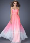 Picture of: Ombre Chiffon Prom Dress with Criss Cross Pleating in Pink, Style: 20404, Detail Picture 2