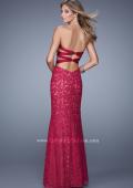 Picture of: Lace Sweetheart Neckline Gown with Criss Cross Back in Red, Style: 20440, Back Picture