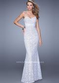 Picture of: Lace Sweetheart Neckline Gown with Criss Cross Back in White, Style: 20440, Detail Picture 1