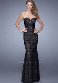 Picture of: Lace Sweetheart Neckline Gown with Criss Cross Back in Black, Style: 20440, Detail Picture 2