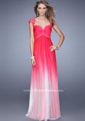 Picture of: Long Ombre Chiffon Gown with Ruched Empire Waist in Pink, Style: 20444, Detail Picture 1