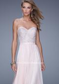 Picture of: Long Strapless Chiffon Prom Gown with Embellishments in Pink, Style: 20447, Detail Picture 1