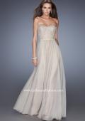 Picture of: Long Strapless Chiffon Prom Gown with Embellishments in Nude, Style: 20447, Detail Picture 2