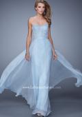 Picture of: Long Strapless Chiffon Prom Gown with Embellishments in Blue, Style: 20447, Detail Picture 3
