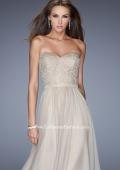 Picture of: Long Strapless Chiffon Prom Gown with Embellishments in Nude, Style: 20447, Detail Picture 5