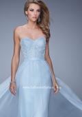 Picture of: Long Strapless Chiffon Prom Gown with Embellishments in Blue, Style: 20447, Detail Picture 6