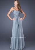Picture of: Long Prom Gown with Jeweled Lace Accents on the Waist in Silver, Style: 20449, Main Picture