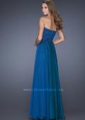 Picture of: Long Prom Gown with Jeweled Lace Accents on the Waist in Blue, Style: 20449, Back Picture