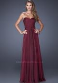 Picture of: Long Prom Gown with Jeweled Lace Accents on the Waist in Red, Style: 20449, Detail Picture 1
