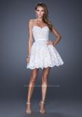 Picture of: Sweetheart Cocktail Dress with a Scalloped Hem in White, Style: 20451, Detail Picture 1