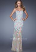 Picture of: Long Prom Gown with Sheer Layered Tulle Skirt in Print, Style: 20459, Main Picture